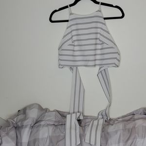 Sage The Label Crop Top Wrap Striped